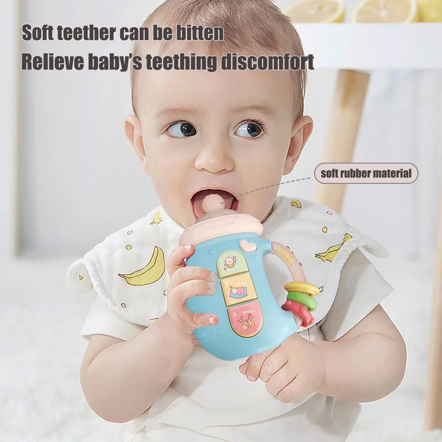 Musical Light-up Baby Bottle Rattle and Teether