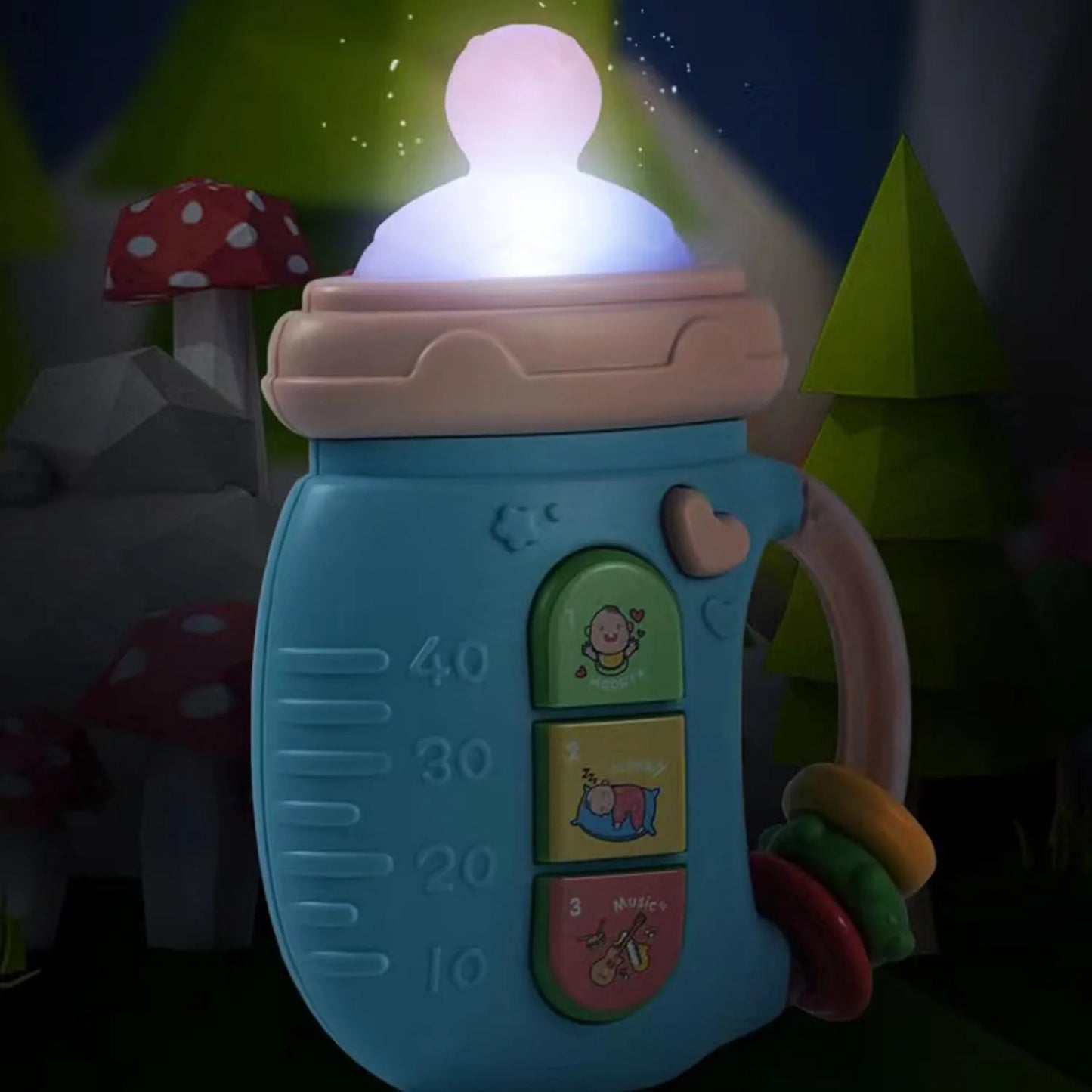 Musical Light-up Baby Bottle Rattle and Teether