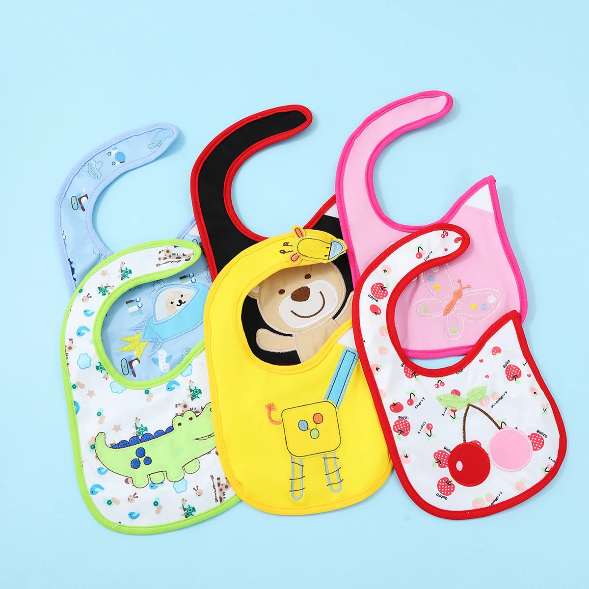 4 Pc. Baby Boy/Girl Cartoon Bibs