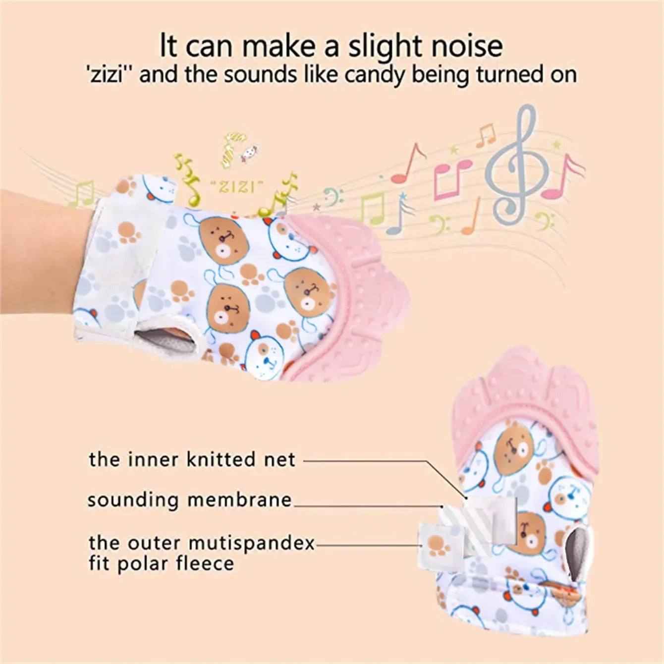 Newborn Teething Silicone Mittens