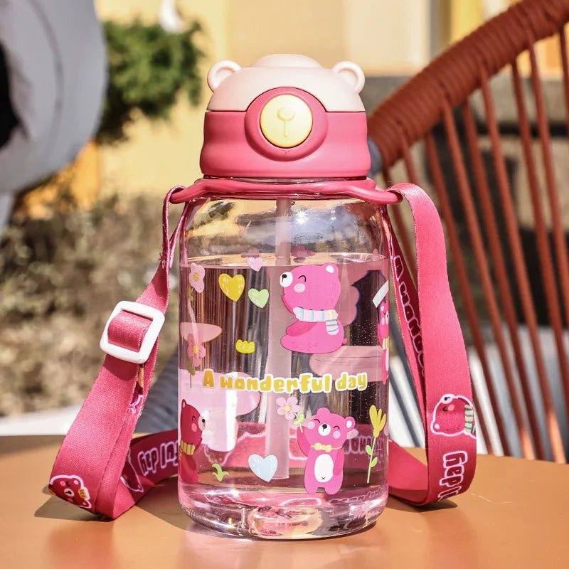 Toddler/ Children Sippy Cup with a Straw and a Shoulder Strap