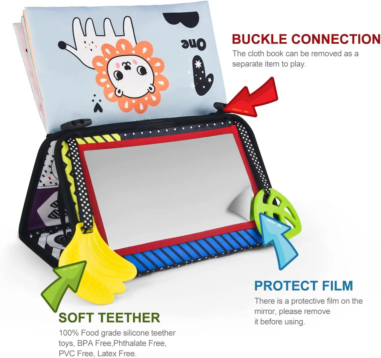 Baby Cloth Book with a built-in mirror
