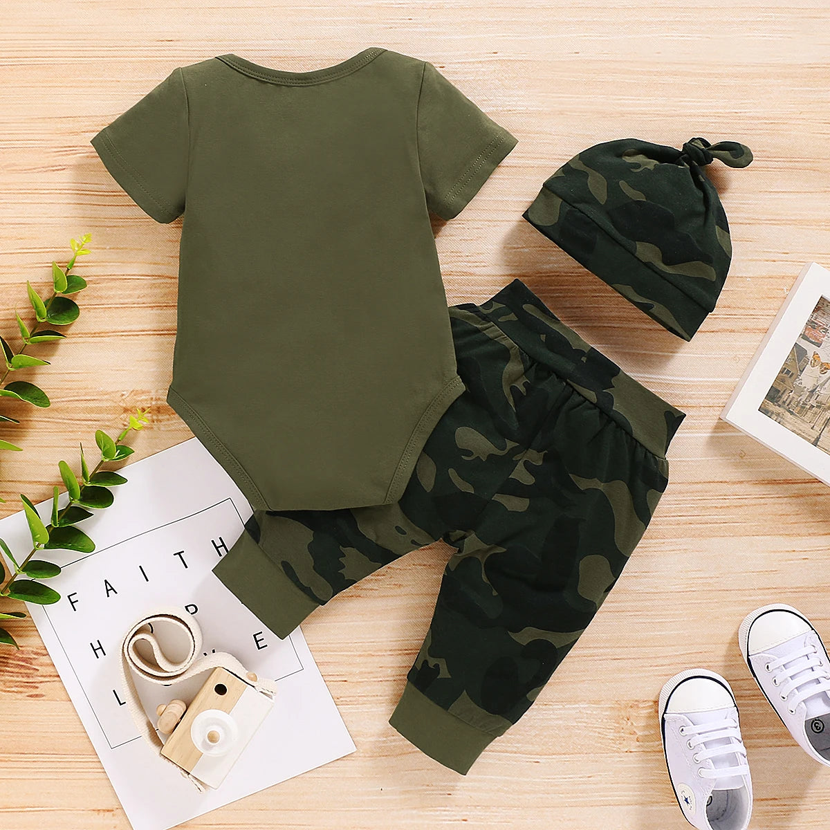 Adorable 3 Pc Infant/Toddler Camouflage Outfit.