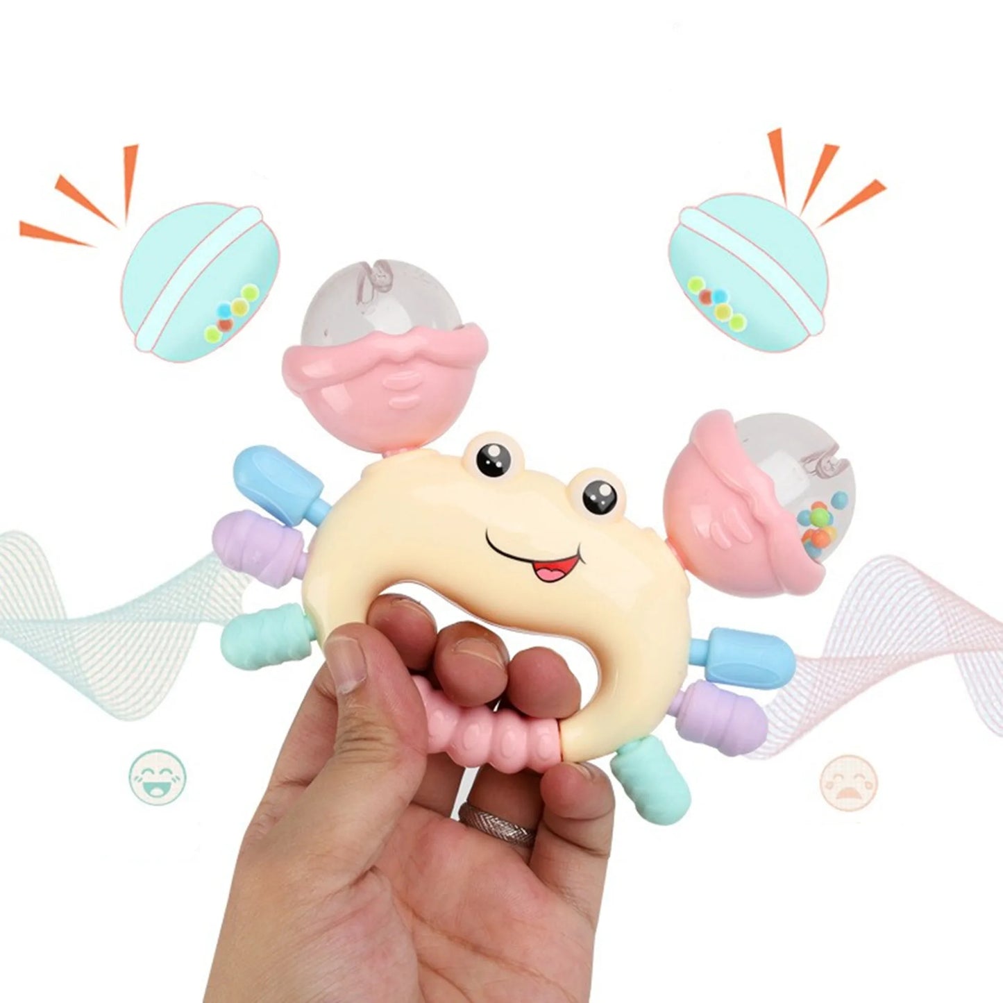 1 Pc. Early Development Crab Rattle/Teether