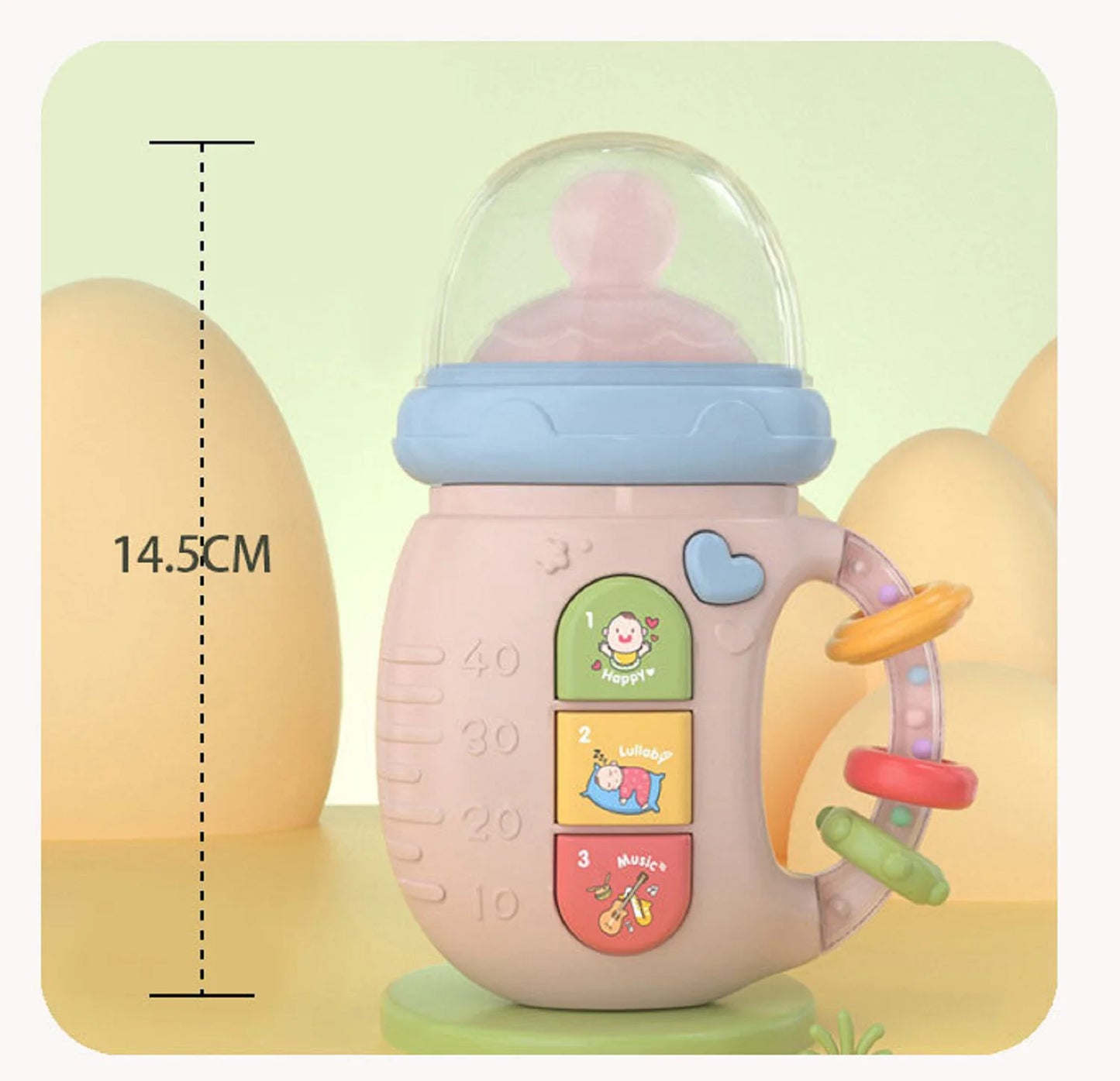 Musical Light-up Baby Bottle Rattle and Teether