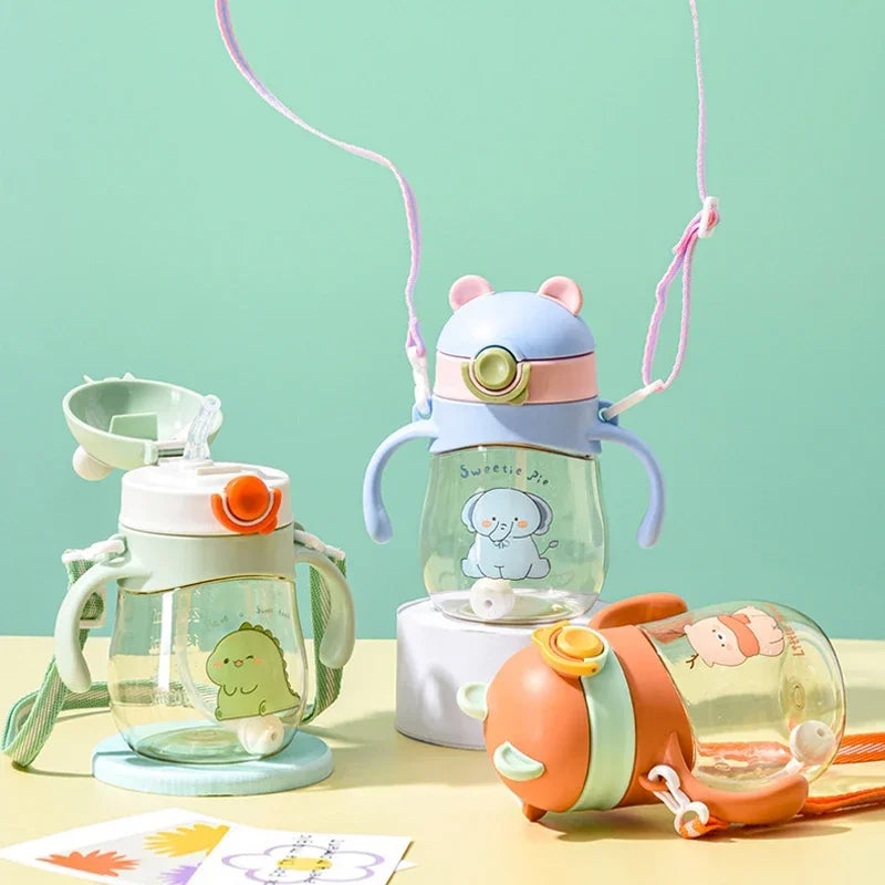 Toddler/Child Sippy or Feeding Cup with a Straw and a Grip Handle.