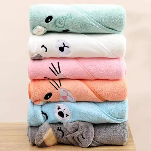 Soft, Cute, Infant/Toddler Cartoon Towel with Hoodie