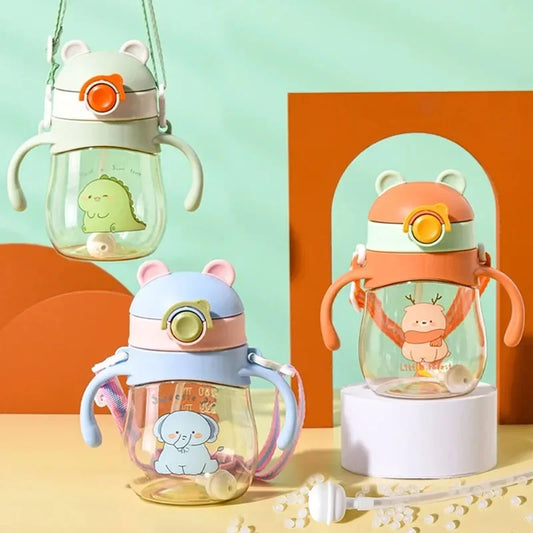 Toddler/Child Sippy or Feeding Cup with a Straw and a Grip Handle.