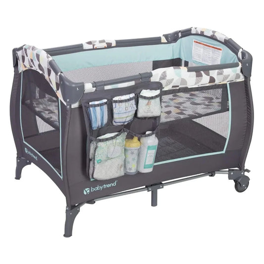 Portable Pack and Play Crib with Parent Organizer, Bassinet, and Travel Bag