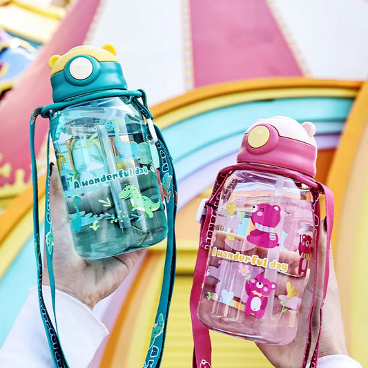 Toddler/ Children Sippy Cup with a Straw and a Shoulder Strap