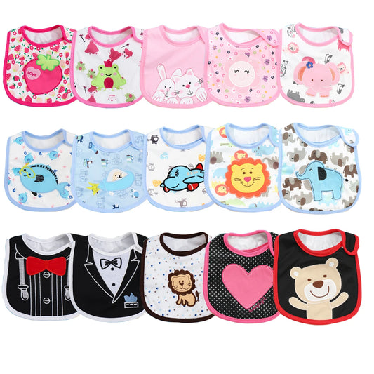 4 Pc. Baby Boy/Girl Cartoon Bibs